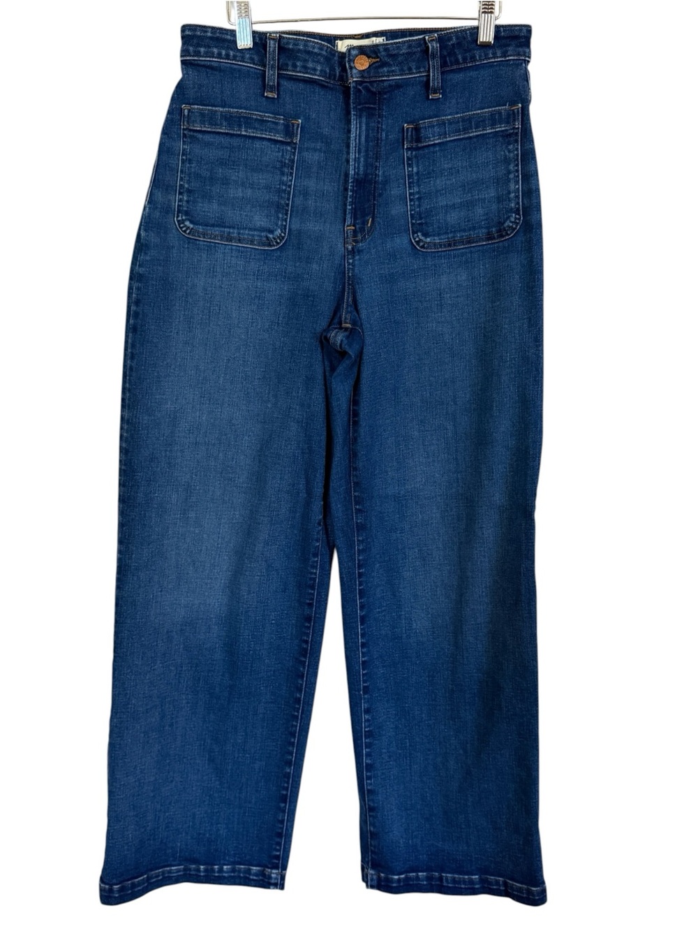 Madewell Curvy Emmett Wide Leg Jeans Women’s Size 31 High Rise Patch Pocket